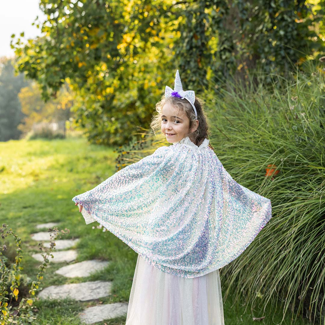great pretenders verkleedcape eenhoorn met diadeem - 4-6 jaar | 51405 | 4