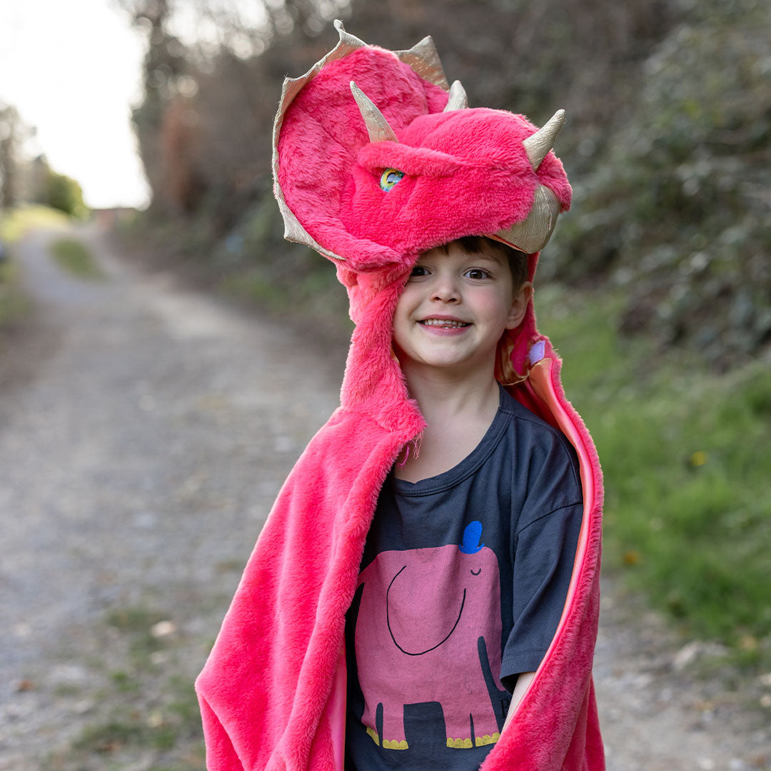 great pretenders verkleedcape triceratops - rood - 2-4 jaar | 58802 | 5
