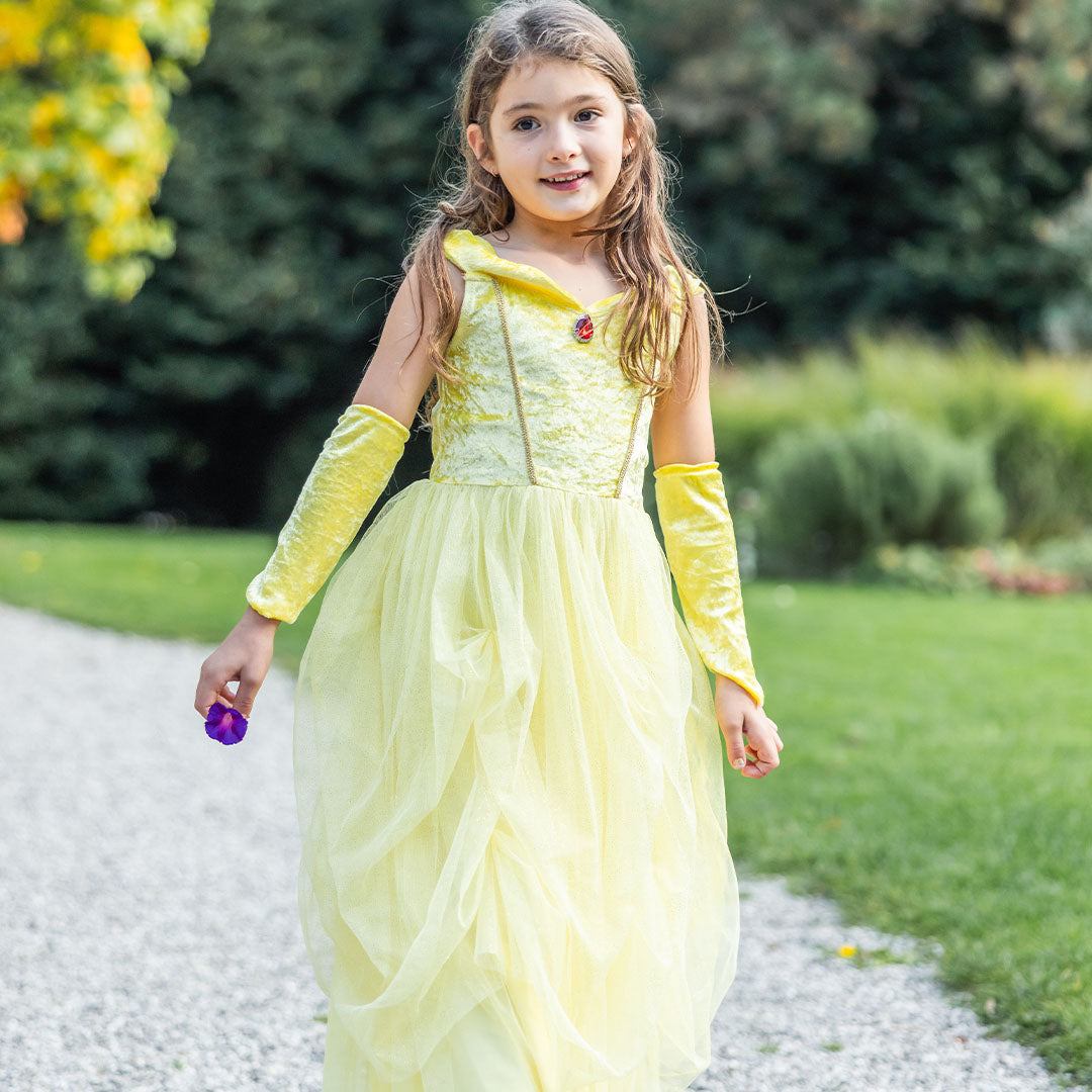 great pretenders verkleedjurk prinses - fluweel geel - 4-6 jaar | 34103 | 2