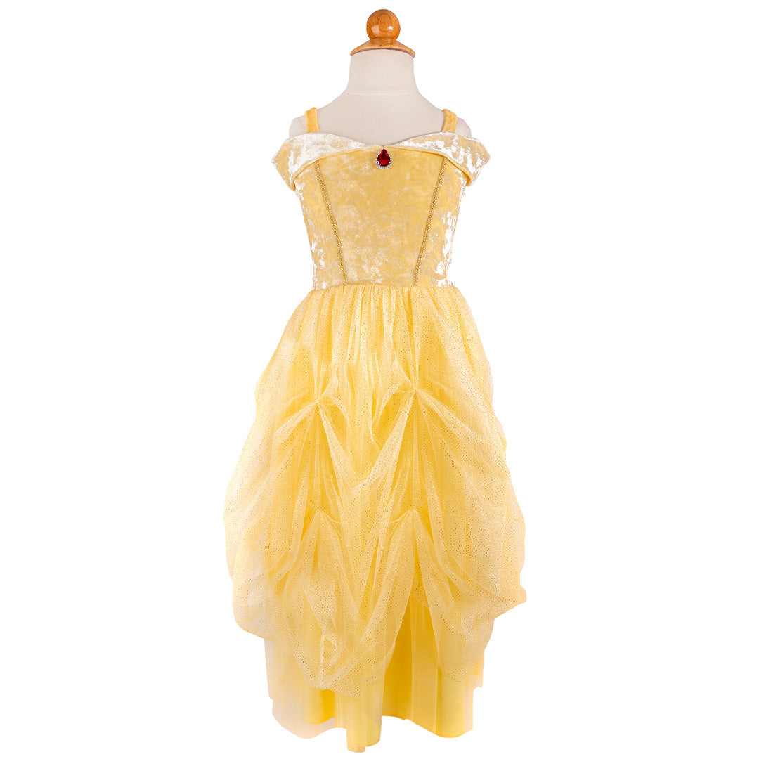 great pretenders verkleedjurk prinses - fluweel geel - 4-6 jaar | 34103 | 4