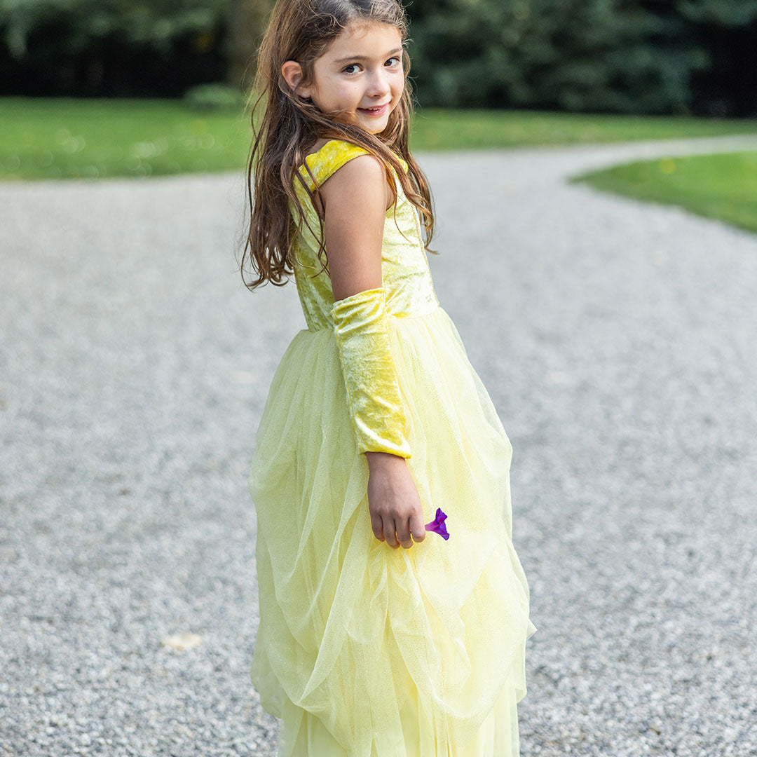 great pretenders verkleedjurk prinses - fluweel geel - 4-6 jaar | 34103 | 5