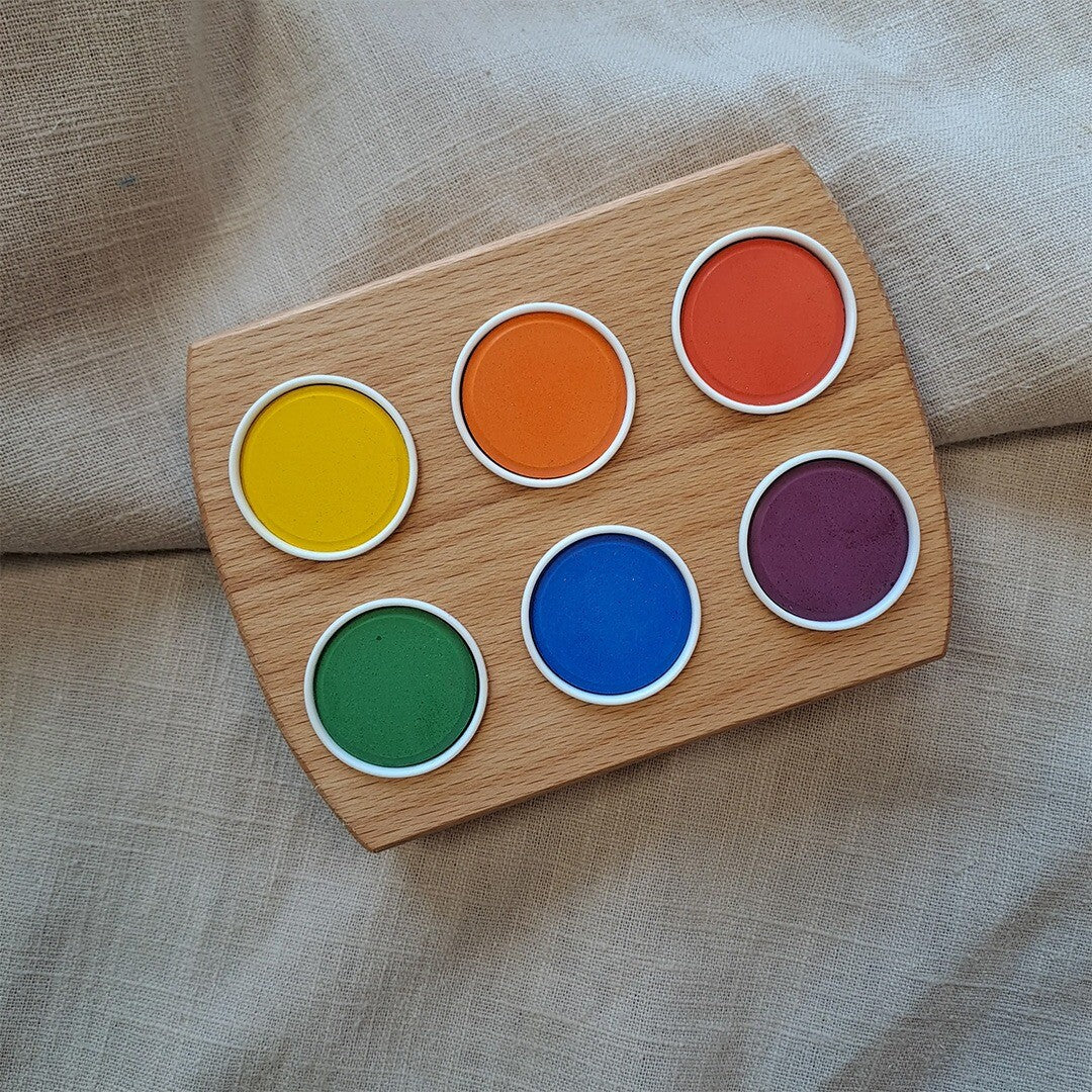 grennn waterverfhouder met 6 kleuren waterverf | 7428476182526 | 1