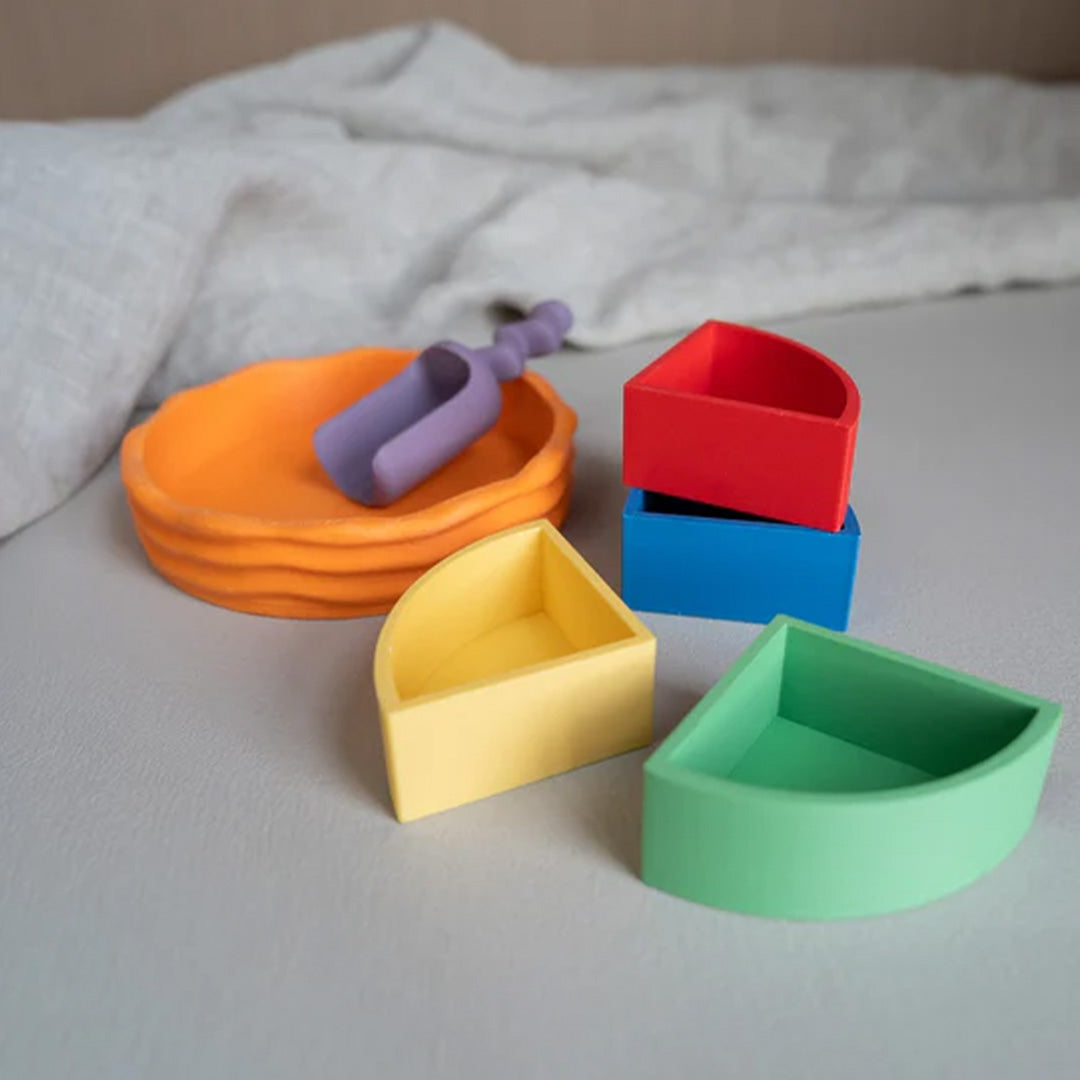 grennn speelbakjes inlegset kwartcirkels - regenboog - 6-delig | 8785312013383 | 3