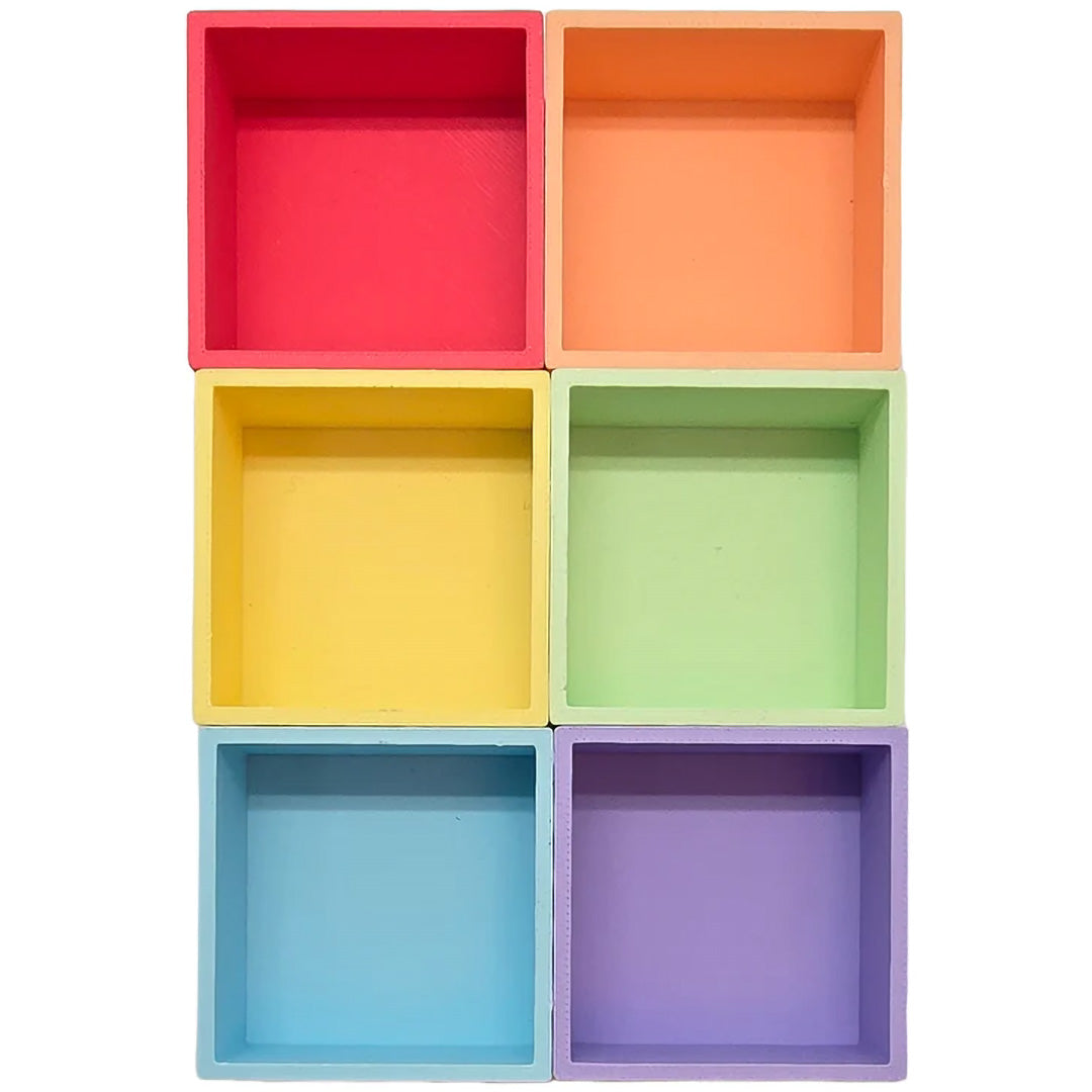 grennn speelbakjes vierkant - pastel - 6-delig | 8785312013246 | 1