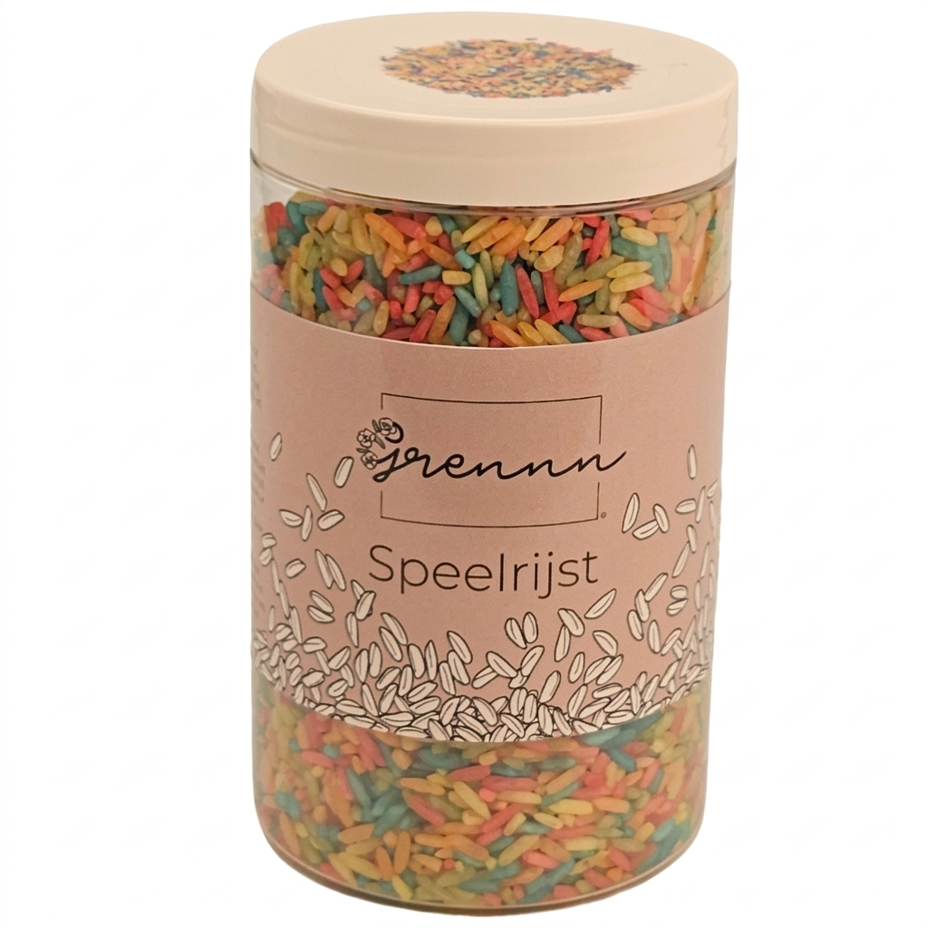 grennn speelrijst regenboog mix - 300 gram | 4800437969484 | 2