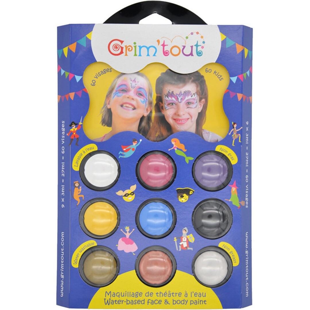 grim'tout schminkset 9 kleuren - eenhoorn | GT41987 | 0