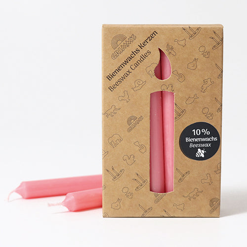 grimm's 10% bijenwaskaarsjes roze - 12st | 05183 | 2