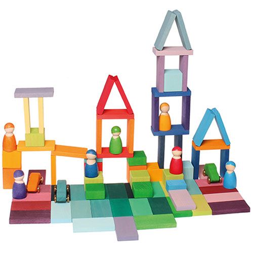 grimm's bouwplaten en blokken kleurenkaart- rally (74st) | 40376 | 4