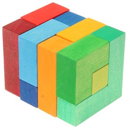 grimm's houten blokkenpuzzel vierhoek - 12 st | 43311 | 1