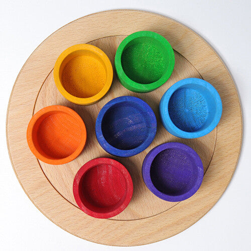 grimm's houten regenboog vrienden in kom - 7 st  | 10580 | 7