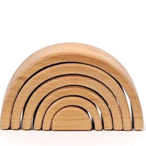 grimm's regenboog stapeltoren naturel - 6 bogen 10,5 cm | 10690 | 0