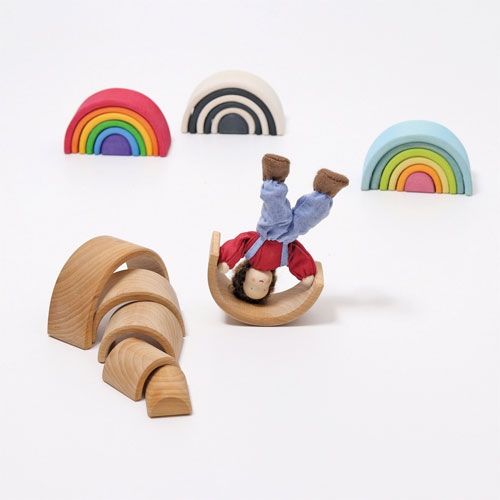 grimm's regenboog stapeltoren naturel - 6 bogen 10,5 cm | 10690 | 1