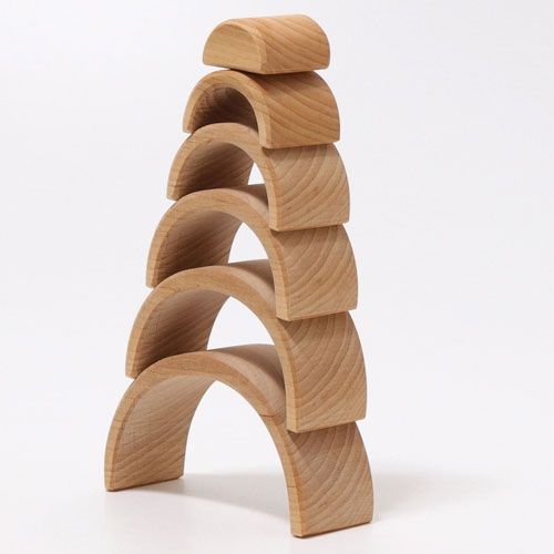 grimm's regenboog stapeltoren naturel - 6 bogen 10,5 cm | 10690 | 3