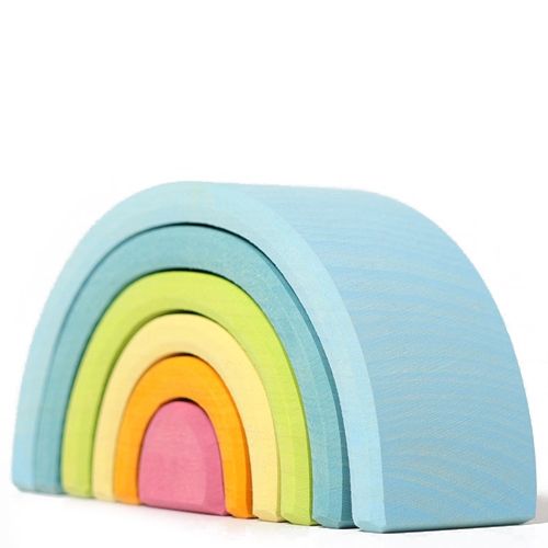 grimm's regenboog stapeltoren pastel - 6 bogen 10,5 cm | 10761 | 0