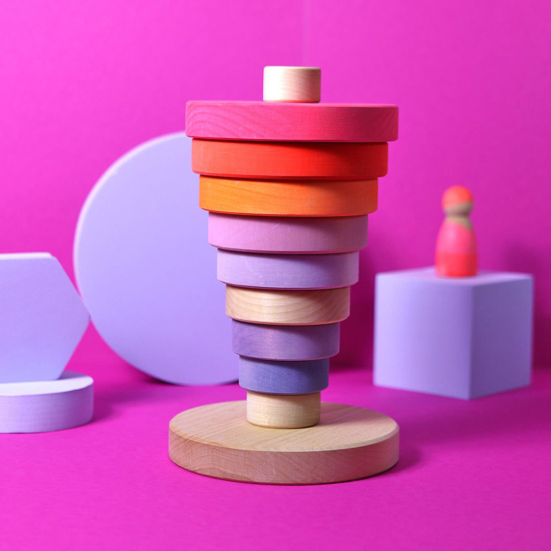 grimm's stapeltoren neon - roze - 23 cm | 15020 | 3