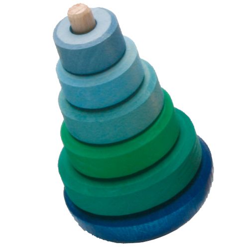 grimm's wiebelige stapeltoren blauw-groen 13 cm | 11012 | 0