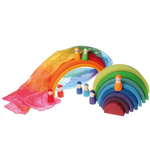 grimm's zijden speeldoek regenboog - large | 85021 | 2