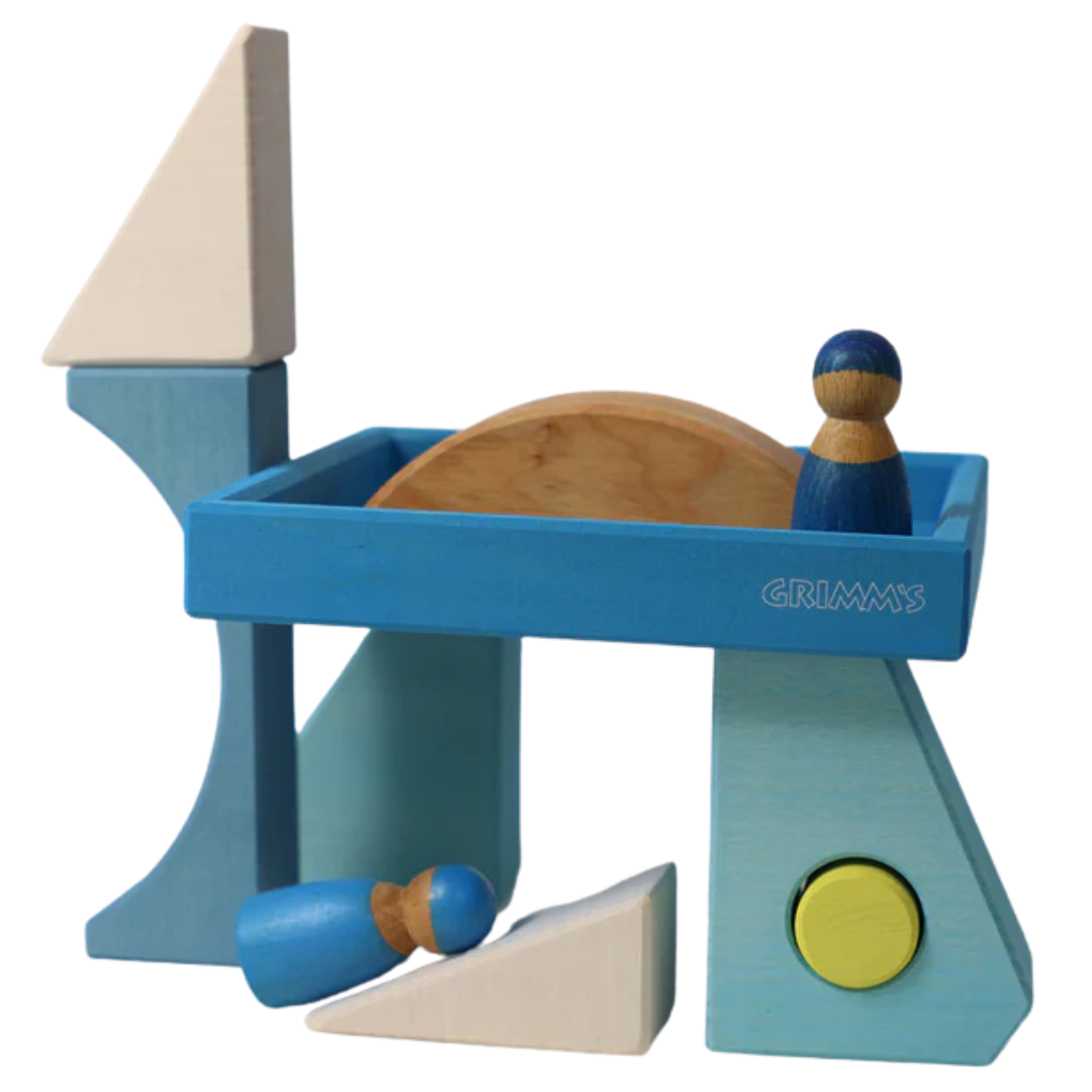 grimm's bouwblokken set - blauw - 8st | GRIM43685 | 4