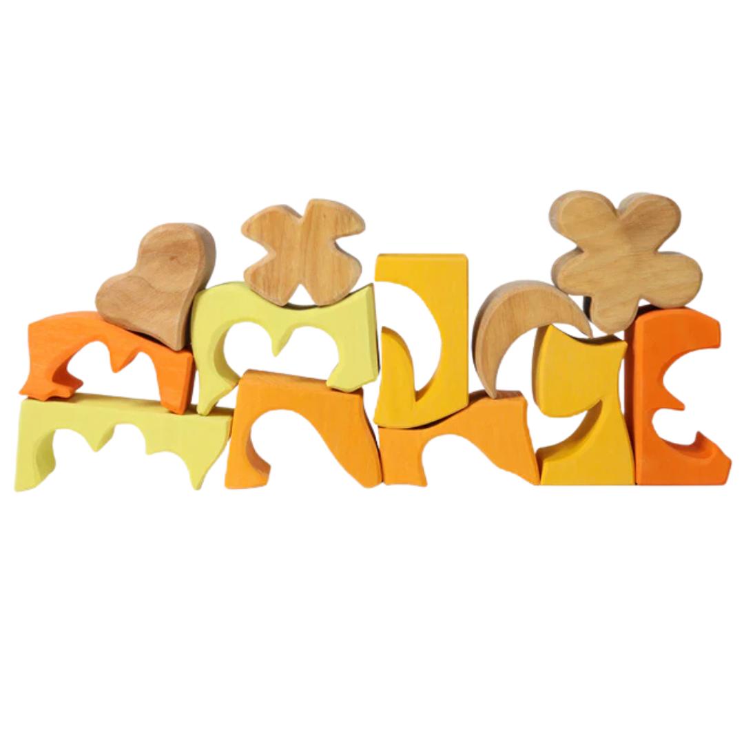 grimm's bouwblokken set - geel - 13st | GRIM43687 | 3