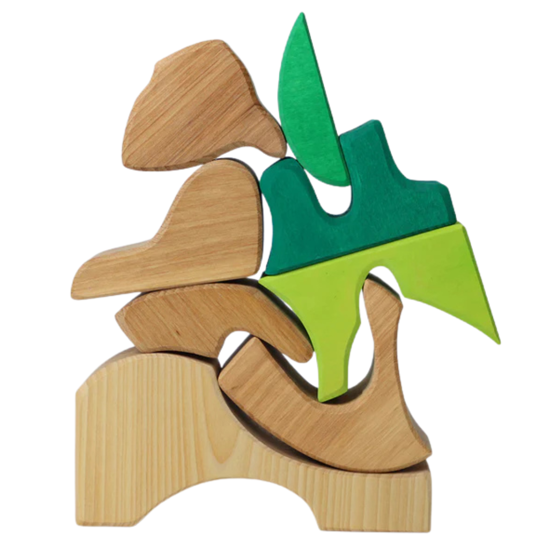 grimm's bouwblokken set - groen - 9st | GRIM43686 | 3