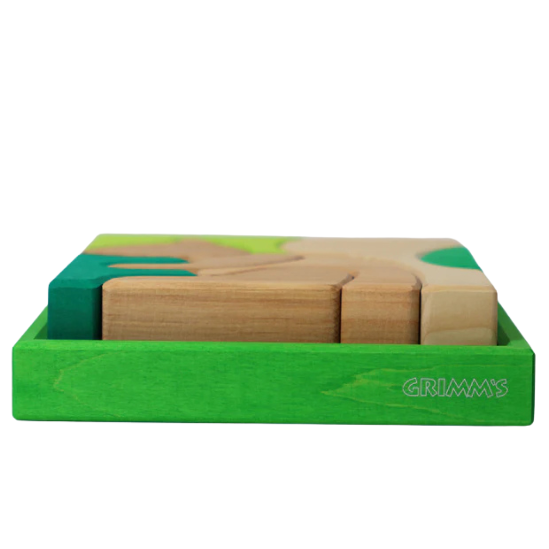 grimm's bouwblokken set - groen - 9st | GRIM43686 | 4