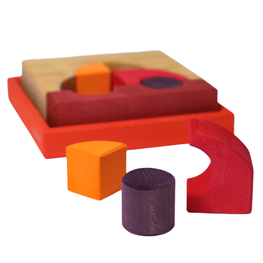 grimm's bouwblokken set - rood - 9st | GRIM43688 | 1