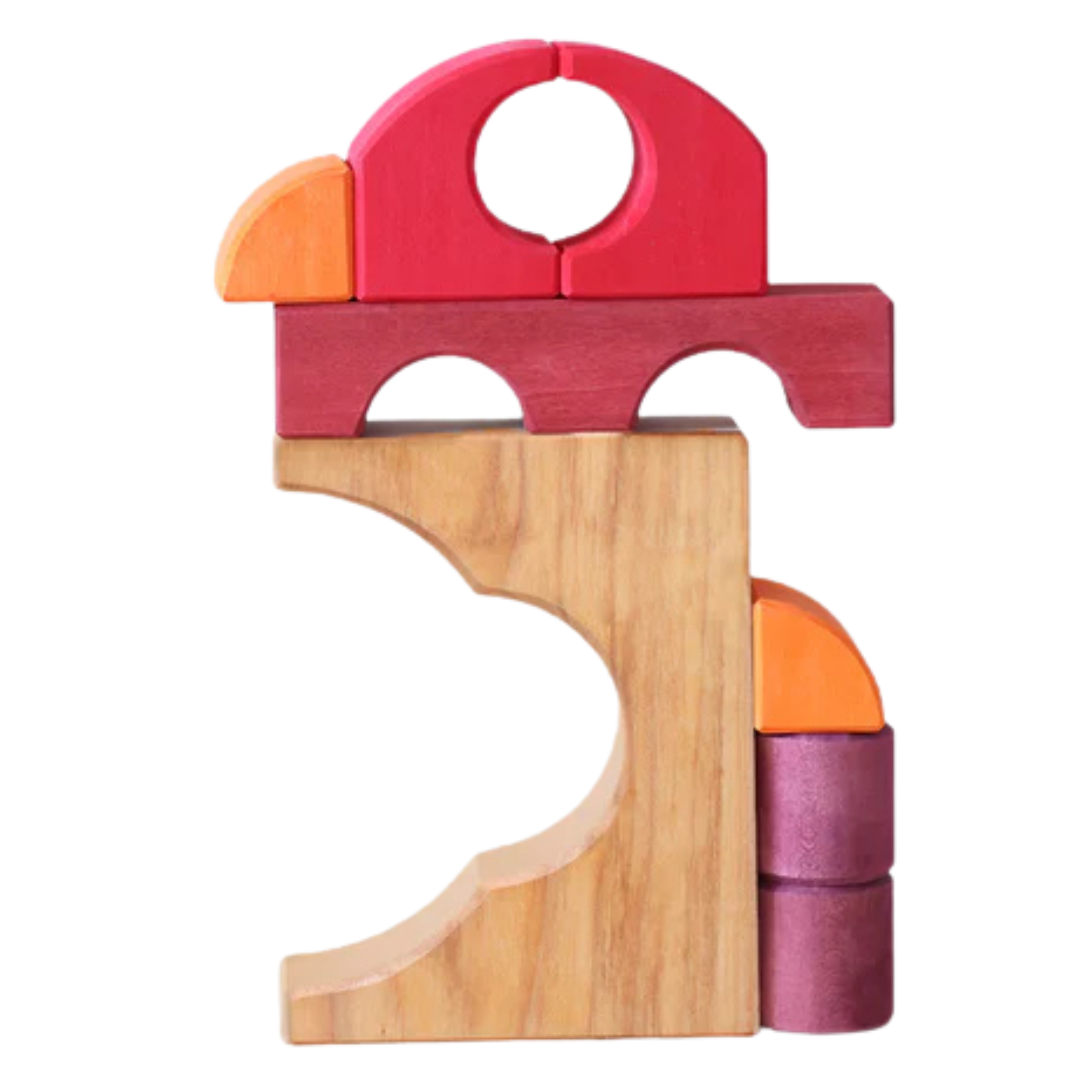 grimm's bouwblokken set - rood - 9st | GRIM43688 | 3