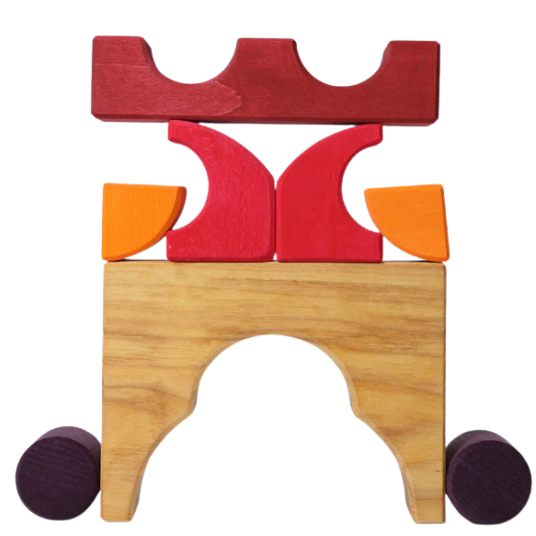 grimm's bouwblokken set - rood - 9st | GRIM43688 | 4