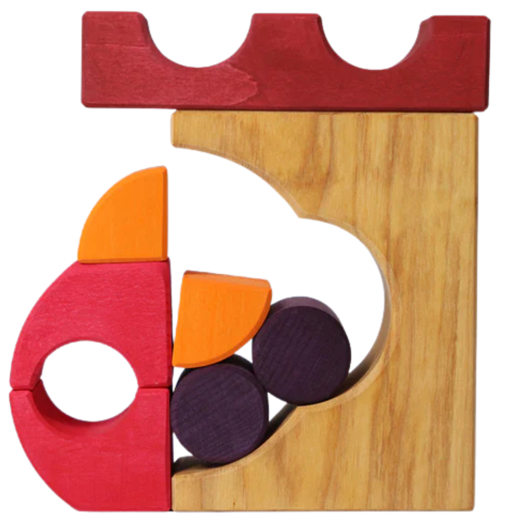 grimm's bouwblokken set - rood - 9st | GRIM43688 | 5