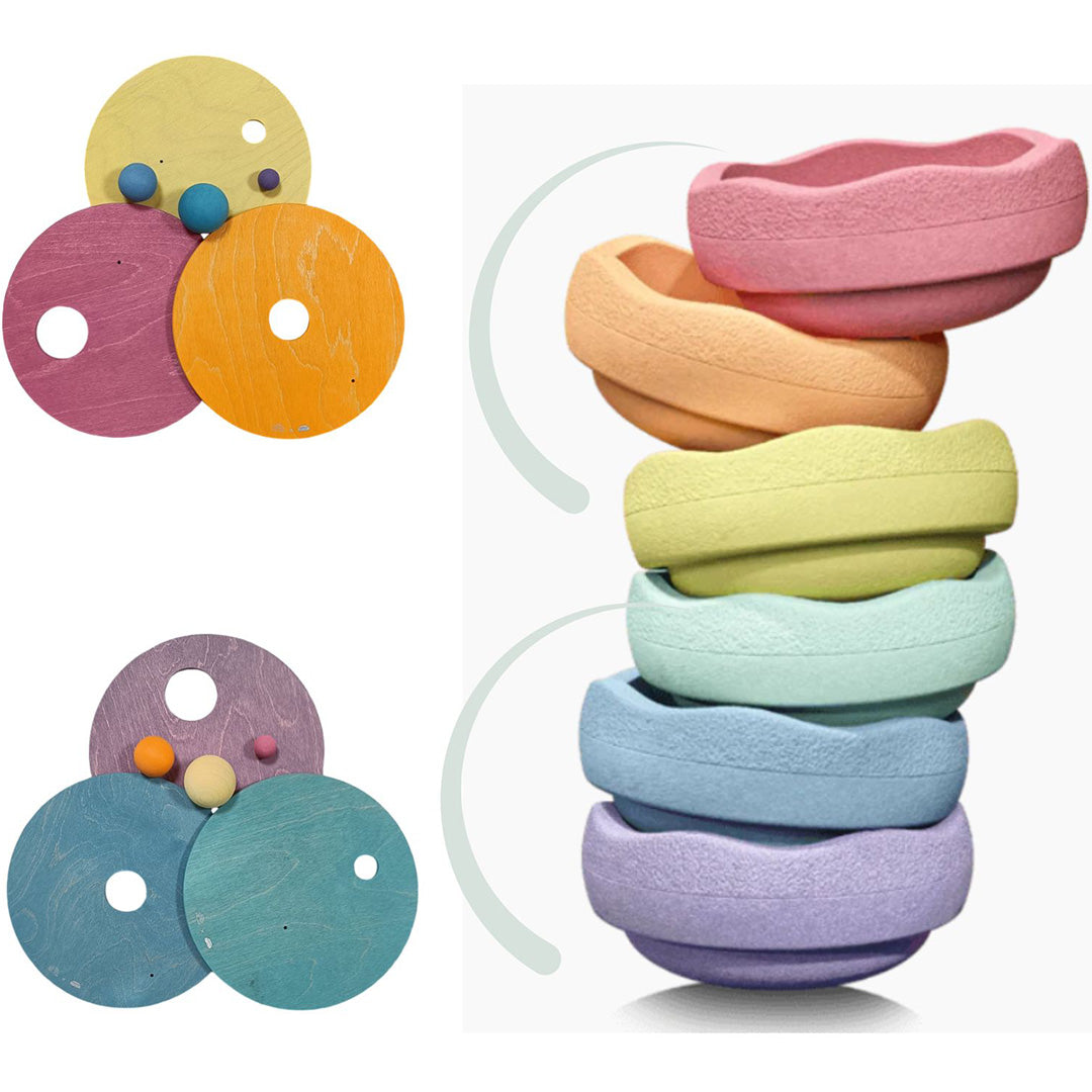 grimms-stapelstein-rolling-discs-warm-pastel-3st-10255-10256