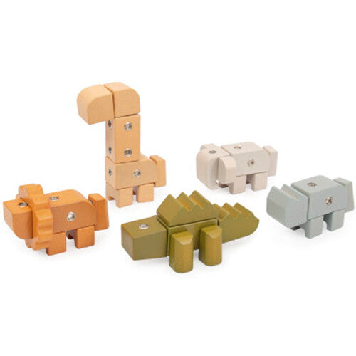 guidecraft blokken met drukknopen - dieren - 33st | G2061 | 1