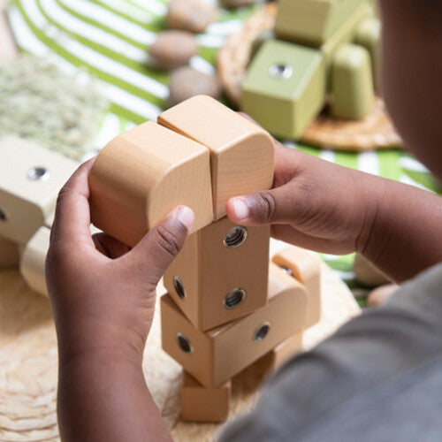 guidecraft blokken met drukknopen - dieren - 33st | G2061 | 10