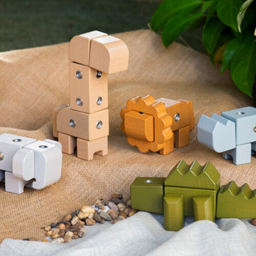 guidecraft blokken met drukknopen - dieren - 33st | G2061 | 4