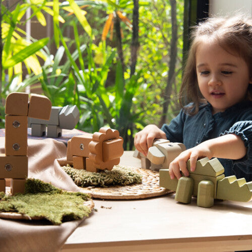 guidecraft blokken met drukknopen - dieren - 33st | G2061 | 9
