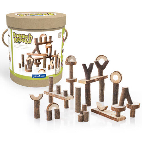 guidecraft bouwblokken met boomschors - 36st | g6770 | 8