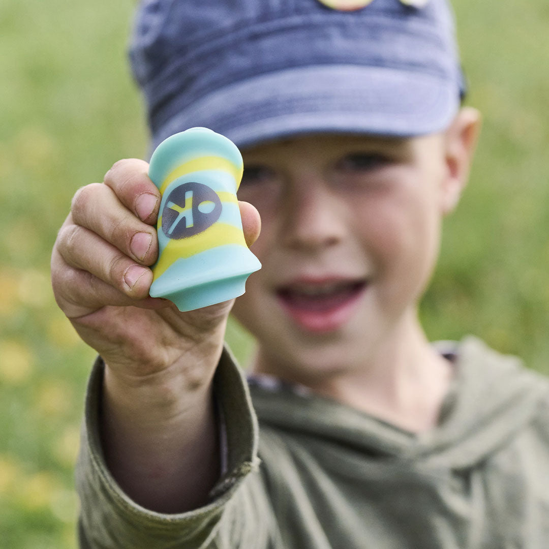 haba terra kids mini frisbee - blauw geel - 2st | 2013974001| 4