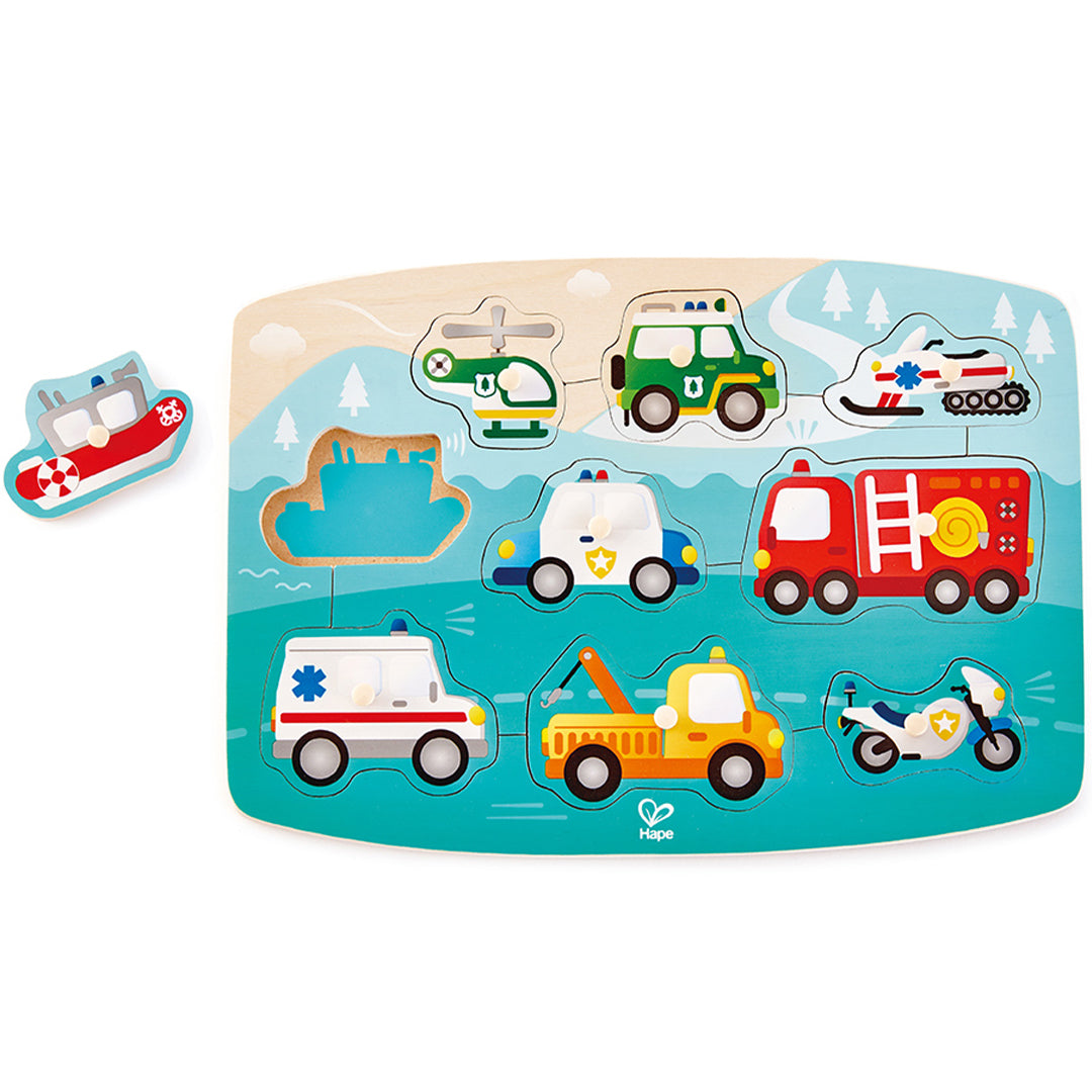 hape knoppuzzel hulpdiensten - 9st | E1406 | 0