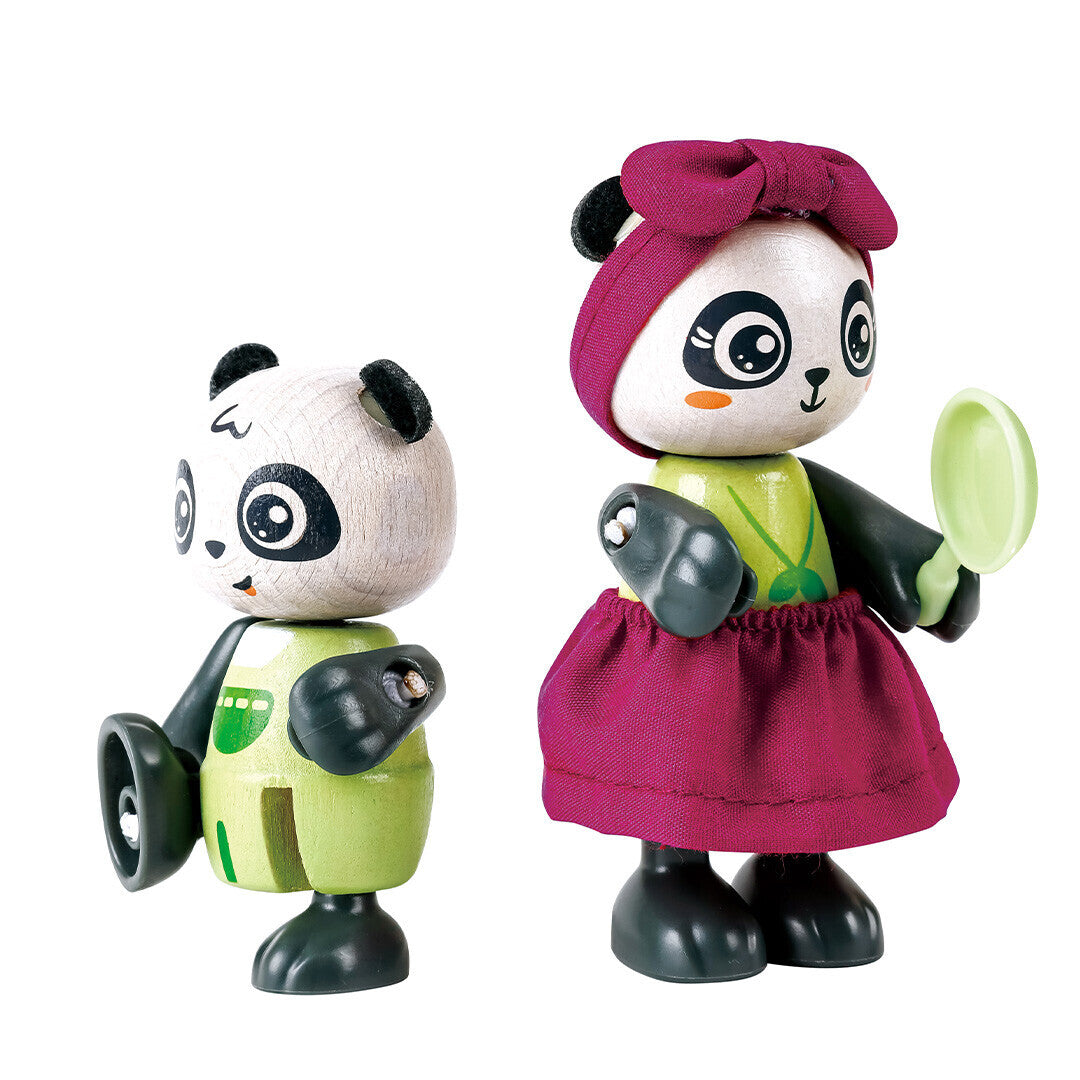 hape poppenhuis met inrichting en pandafamilie | E3413 | 2
