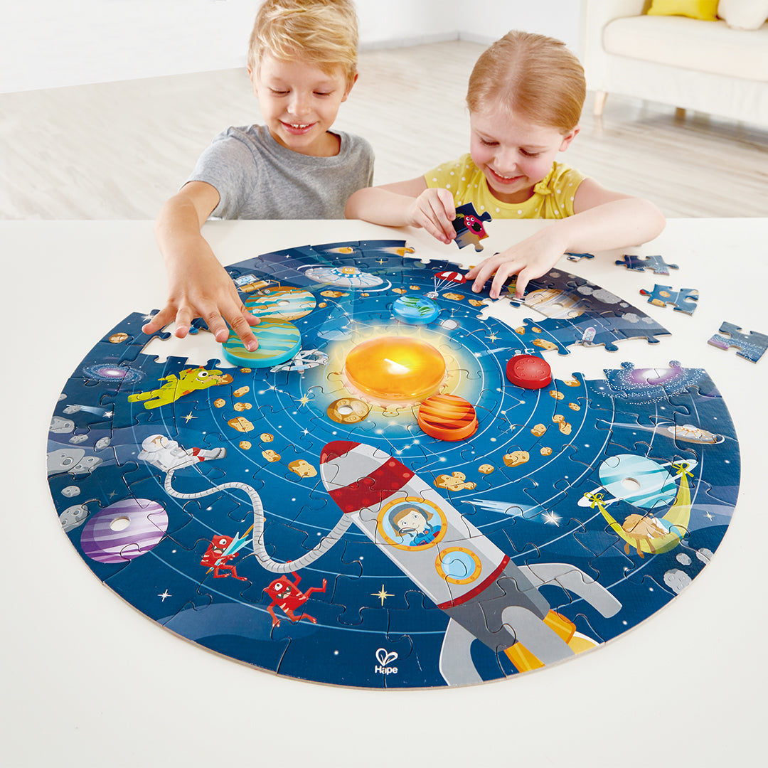 hape puzzel met zonnestelsel lamp - 93st | E1625 | 3