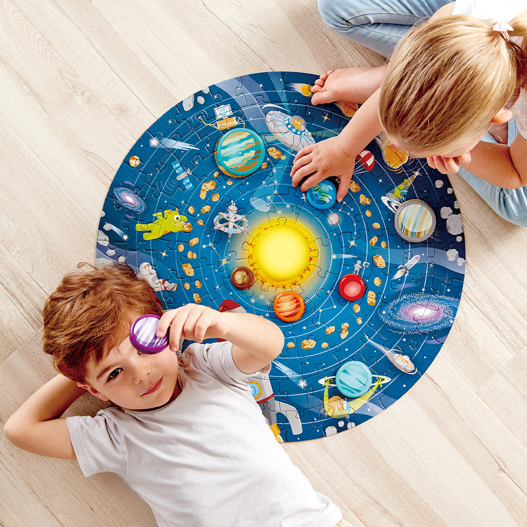 hape puzzel met zonnestelsel lamp - 93st | E1625 | 4