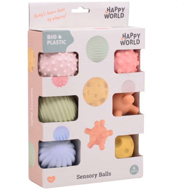 happy world sensorische speelballen - 6st  | JT22286 | 0