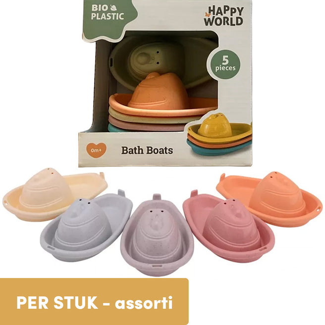 happy world stapelbare badbootjes - 5st - assorti