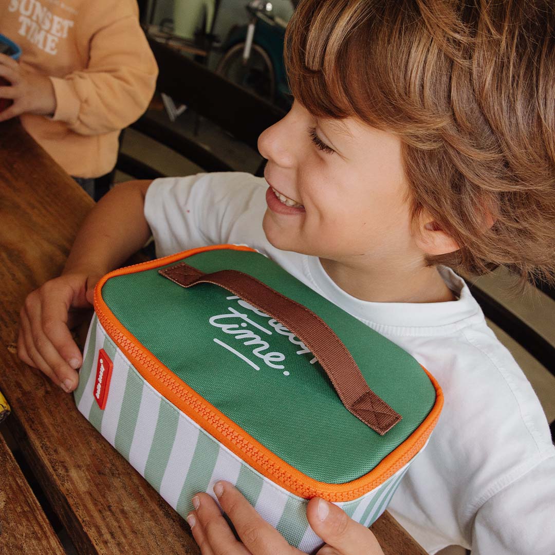 hello hossy lunchtas green stripes | LUN-P-002-TU | 1