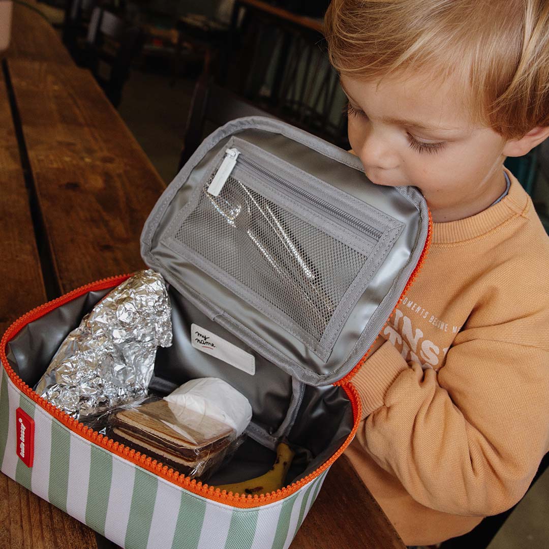hello hossy lunchtas green stripes | LUN-P-002-TU | 2