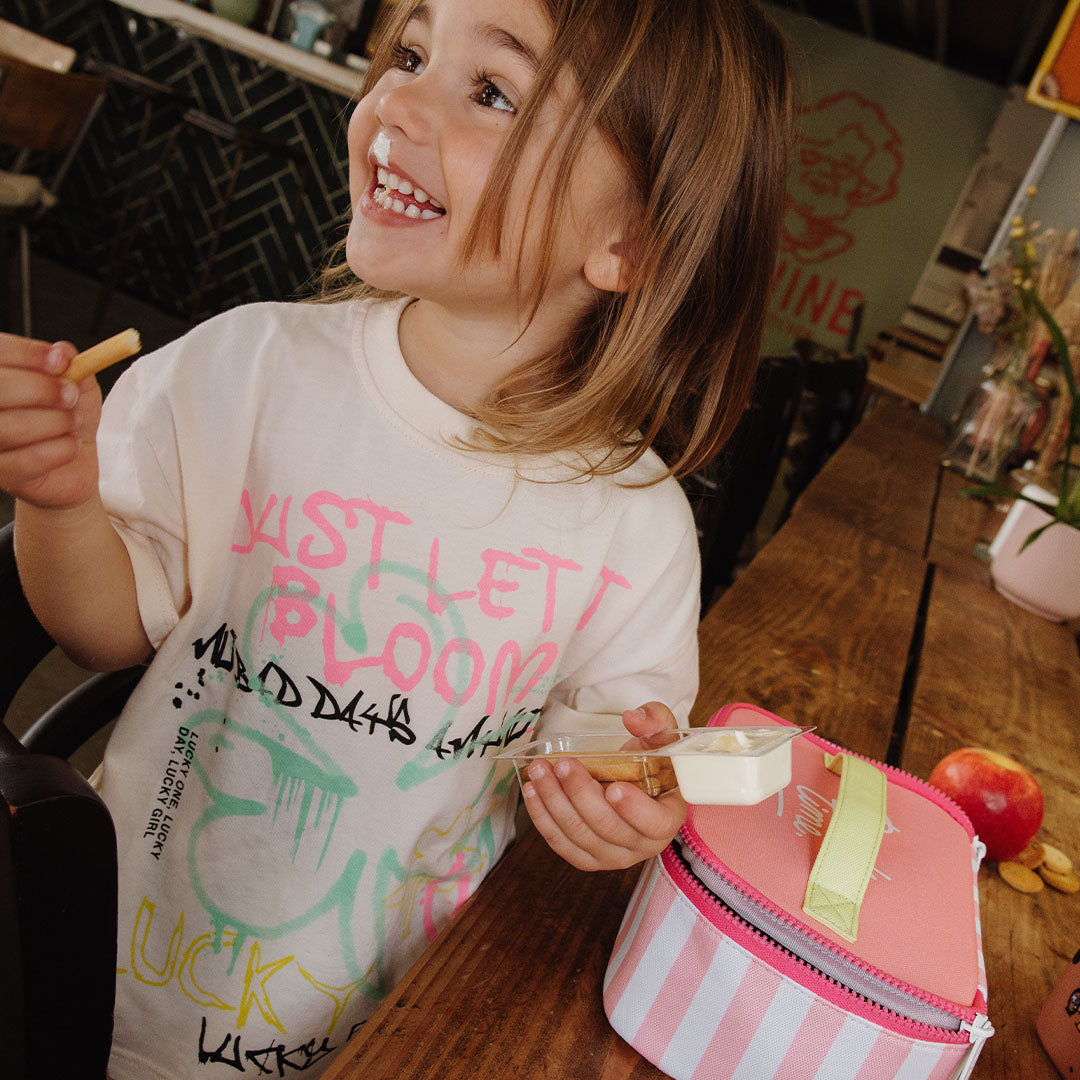 hello hossy lunchtas pink stripes | LUN-P-001-TU | 2
