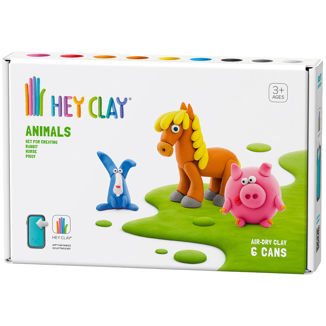hey clay boetseerklei boerderijdieren - varken paard, konijn | 60023 | 0