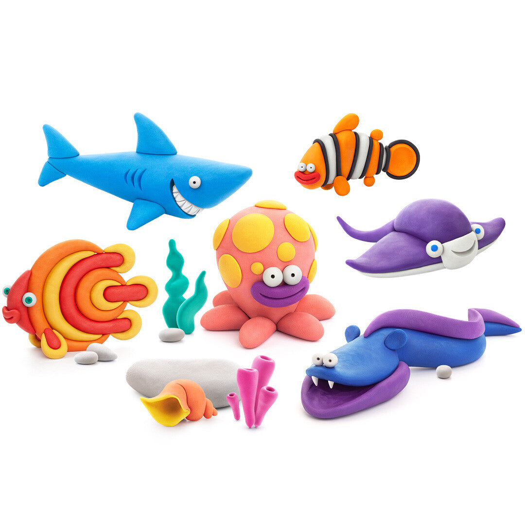 hey clay boetseerklei oceaan - 6 figuren | 15014heyclay | 1