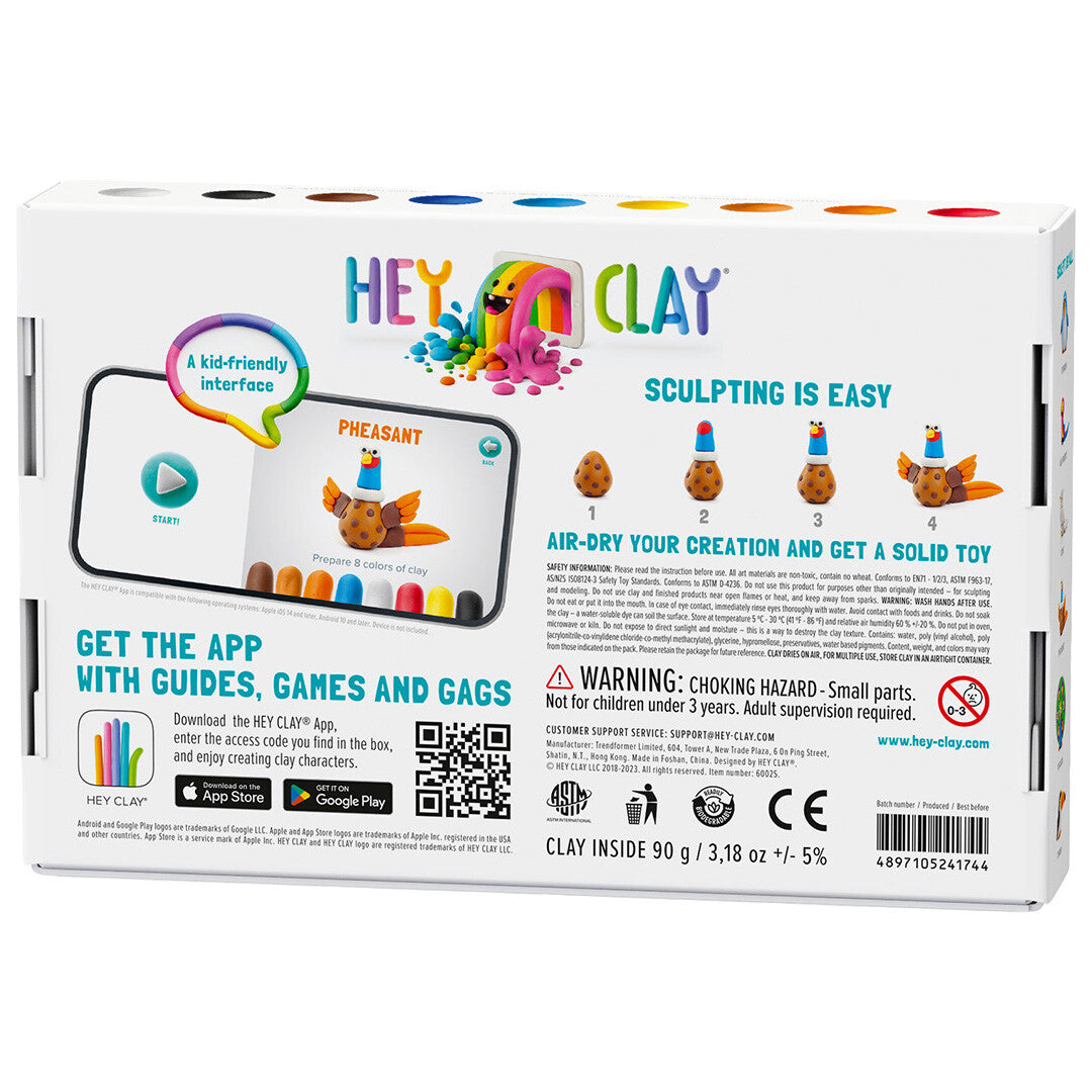 hey clay boetseerklei vogels - fazant, papegaai en duif | 60025 | 5