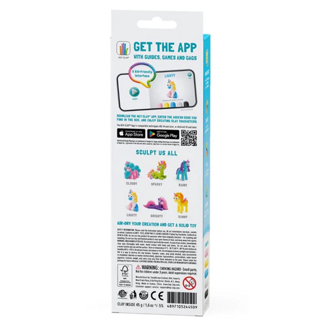 hey clay boetseerklei rainbow unicorn - lighty - 3st | 30136 | 3