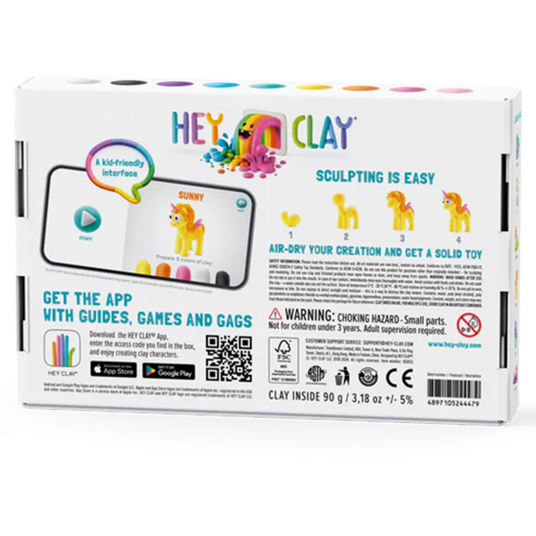 hey clay boetseerklei rainbow unicorns - 6st | 60053 | 1